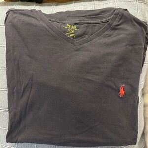 Polo by Ralph Lauren Men's Dark Blue V-Neck Tee